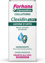 Carica l'immagine nel visualizzatore di Gallery, Forhans Liquido Antisettico Clorhexidina Clexidin 0.20% Collutorio dal gusto gradevole, 200 ml