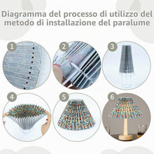 Carica l'immagine nel visualizzatore di Gallery, Paralume lampada da tavolo, paralume pieghettato floreale per lampade da tavolo, lampade da tavolo, 8 x 24 x 16 cm, per 