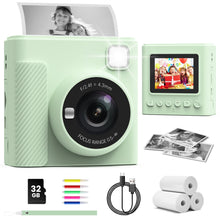 Carica l'immagine nel visualizzatore di Gallery, TIATUA Macchina Fotografica Bambini Istantanea, Schermo 2,4" 1080P, Verde