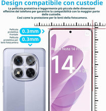 Carica l'immagine nel visualizzatore di Gallery, QULLOO 2+2 pezzi Vetro Temperato per Xiaomi Redmi Note 14 Pro 5G/ Poco X7 con Protezione dell'Obiettivo della Fotocamera