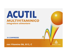 Carica l&#39;immagine nel visualizzatore di Gallery, Acutil Multivitaminico, Integratore Alimentare con Minerali, Fosfoserina, Vitamina B12, B6 e Vitamina C, Riduce Stanchezza Mentale e Fisica, 30 Compresse