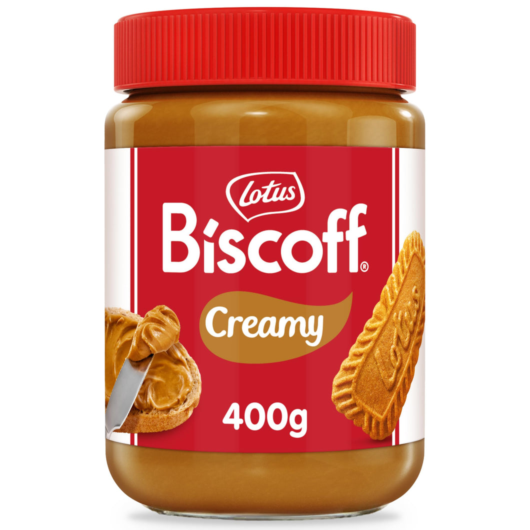 Lotus Biscoff | Crema Spalmabile Dolce| Cremosa | Gusto Biscotto Caramellato | Vegani | Senza Noci | Nessun Colorante o Additivo Artificiale| Vasetto in Plastica PET | 400g