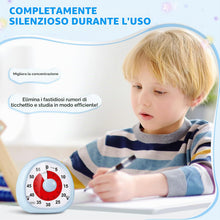 Carica l'immagine nel visualizzatore di Gallery, Diboniur Timer Visivo per Bambini Ricaricabile, Silenzioso, 60 Minuti