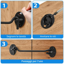 Carica l'immagine nel visualizzatore di Gallery, Gancio Finestra, 2 Pezzi Gancio Chiusura Porta, 3 Inch Gancios Chiusura Porta Gancios Finestra Chiavistello per Porta, c