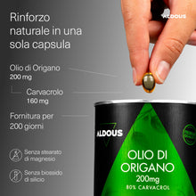 Carica l'immagine nel visualizzatore di Gallery, Olio di Origano - 200 Capsule, 160mg di Carvacrol - Antiossidante