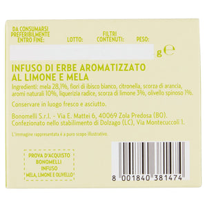 Bonomelli Infusi Fruttosi, Mela e Limone, Confezione da 12 Filtri, Gusto Unico e Originale, Infusione a Caldo e a Freddo, Ingredienti 100% Naturali (24g)
