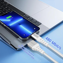 Carica l'immagine nel visualizzatore di Gallery, ONYX Cavo Lightning 1m – Ricarica Rapida e Trasferimento Dati, Compatibile con iPhone 14, 13, 12, 11, Cavetto Apple USB,
