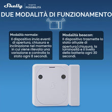 Carica l'immagine nel visualizzatore di Gallery, Shelly BLU Door/Window Mini ZB Bianco - Sensore Porte e Finestre Zigbee