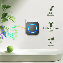 Carica l'immagine nel visualizzatore di Gallery, SURFOU Campanello Senza Fili da Esterno, 400m Wireless, 55 Suonerie, LED
