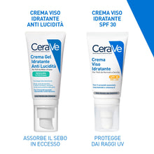 Carica l'immagine nel visualizzatore di Gallery, CeraVe Crema Gel Idratante Anti Lucidità, Per Pelli Grasse, Miste e a Tendenza Acneica, Effetto Matte, Pelle Idratata, Tecnologia Sebo-Assorbente, Con Acido Ialuronico, Ceramidi e Niacinamide, 52 ml