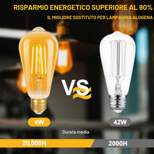 Carica l'immagine nel visualizzatore di Gallery, Edison lampadina vintage E27, 2200K, 4 pezzi lampadine led e27 luce calda Ideale per la nostalgia e l'illuminazione retr