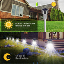 Carica l'immagine nel visualizzatore di Gallery, Lampada solare da esterno, giardino, 12 pezzi, lampada da giardino LED a terra, impermeabile, IP65, decorazione per illu