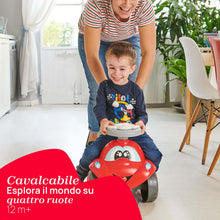 Carica l&#39;immagine nel visualizzatore di Gallery, Chicco Billy Walk&amp;Ride Eco+, Primi Passi Girello e Cavalcabile 2in1, Assemblaggio Semplice Manubrio Ergonomico, Ruote Larghe, Suoni e Luci di Guida, in Plastica Riciclata, Bambini 12-36 Mesi, Rosso
