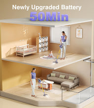 Carica l'immagine nel visualizzatore di Gallery, EUARY Aspirapolvere Senza Fili 40Kpa&amp;450W, 50Mins Scopa Elettrica Senza Aspirapolvere Senza Fili Potente, 11 Stadi Filtrati OLED Smart Anti-Avvolgimento, per Peli Animali/Pavimenti/Tappe