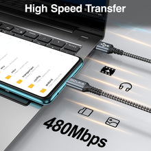 Carica l&#39;immagine nel visualizzatore di Gallery, Cavo Micro USB [2Pezzi 2m] Cavo USB Micro USB Nylon Intrecciato Android Cavo Caricabatterie Trasferimento Dati e Ricarica Rapida per Galaxy S7/S6/S5/J7