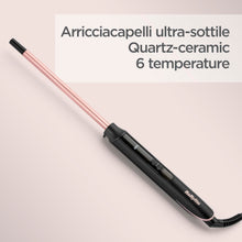 Carica l'immagine nel visualizzatore di Gallery, BaByliss Ferro arricciacapelli 10mm, Quartz Ceramic, 10 Temperature, ricci ultra definiti, Nero e rosa, C449E