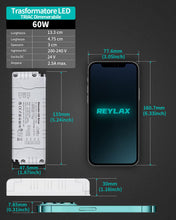 Carica l'immagine nel visualizzatore di Gallery, REYLAX Trasformatore LED 24V 60W 2.5A Dimmerabile Triac &amp; 0/1-10V