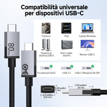 Carica l'immagine nel visualizzatore di Gallery, Cable Matters Cavo USB4 80 Gbit/s, Compatibile con Thunderbolt 5/4, 2 m