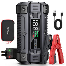 Carica l'immagine nel visualizzatore di Gallery, BRPOM Avviatore Batteria Auto, 9000A Avviatore di Emergenza per Auto/Moto, (Motori Fino a ALL Gas o 8.5L Diesel) Booster Avviamento con Torcia a LED&amp;USB Quick Charge 3.0
