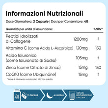 Carica l'immagine nel visualizzatore di Gallery, Collagene Marino Avanzato con Acido Ialuronico, Tipo I e III, Peptidi