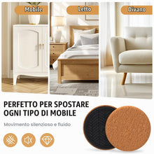 Carica l'immagine nel visualizzatore di Gallery, PISAO Feltrini per Mobili Pesanti Marrone Rotondi 8 Pezzi-9cm