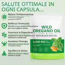 Carica l'immagine nel visualizzatore di Gallery, Olio di origano 120 capsule, oil of oregano with black seed oil, olio di origano in capsule con olio di semi neri | Non 