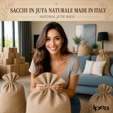 Carica l'immagine nel visualizzatore di Gallery, IPEA Sacchi in Juta di Grandi Dimensioni – 80 x 50 cm – 5 PEZZI – Sacco in Tessuto Vera Iuta per Fai da Te, Arredamento,