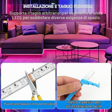 Carica l'immagine nel visualizzatore di Gallery, Striscia LED da 1 m, 30 LED, telecomando a 24 pulsanti, IP65 resistente all'acqua, 16 colori e 4 modalità, illuminazione