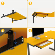 Carica l'immagine nel visualizzatore di Gallery, Emuca - Set di Guide con Cuscinetti a Sfere e Regolazione in Altezza per Cassetto/Ripiano Porta-Tastiera, Nero