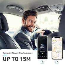 Carica l'immagine nel visualizzatore di Gallery, AGPTEK Vivavoce Auto Bluetooth 5.3 con Siri Assistente Comandi Vocali di Google Altoparlante Kit e Scheda TF Supporto per Aletta Parasole Connessione Automatica, Nero