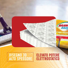 Carica l'immagine nel visualizzatore di Gallery, Brawn Acciuffapolvere Legno e Parquet, Tessuto in Texture 3D ad Alto Spessore con Maggiore Potere Elettrostatico, Profumo Armonie di Miele, Confezione da 12 Panni