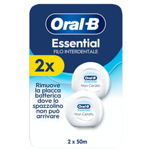 Carica l'immagine nel visualizzatore di Gallery, Oral-B Filo Interdentale Non Cerato Essential Floss, Neutro 2x50m