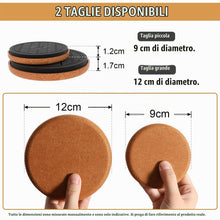 Carica l'immagine nel visualizzatore di Gallery, PISAO Feltrini per Mobili Pesanti Marrone Rotondi 8 Pezzi-9cm