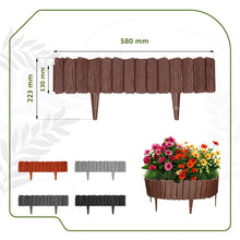 Carica l'immagine nel visualizzatore di Gallery, GARDENIX Bordo per aiuole, 2,3 m, effetto legno (marrone)