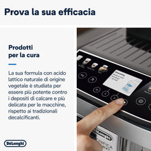 Carica l&#39;immagine nel visualizzatore di Gallery, De&#39;Longhi Dlsc200 Ecodecalk Decalcificante Naturale Per Tutte Le Macchine Da Caffè, Con Ingredienti Da Materie Prime Naturali, Biodegradabile, Made In Italy, Monodose da 100ml ciascuno