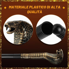 Carica l'immagine nel visualizzatore di Gallery, AUYAO Bastone da Passeggio Gotico, Scettro Egiziano con Testa di Serpente Dorato, Halloween Bacchetta Magica, Smontabile
