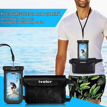 Carica l'immagine nel visualizzatore di Gallery, iVoler Kit Impermeabile con Borsa Marsupio e Custodia Smartphone, Nero