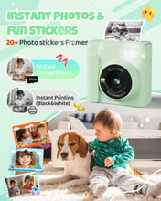 Carica l'immagine nel visualizzatore di Gallery, TIATUA Macchina Fotografica Bambini Istantanea, Schermo 2,4" 1080P, Verde