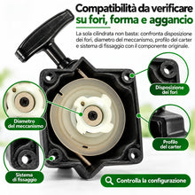Carica l'immagine nel visualizzatore di Gallery, Topolenashop Avviamento a Strappo per Decespugliatore 33CC 43CC 52CC – Starter Autoavvolgente con Carter, Corda e Manico