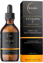 Carica l'immagine nel visualizzatore di Gallery, Siero Vitamina C Viso 100ml, Acido Ialuronico, Niacinamide e Vitamina E
