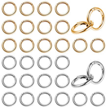 Carica l'immagine nel visualizzatore di Gallery, 32 Pezzi Scatto Molla Rotonda Accessori per Borse e Zaini (Argento&amp;Oro)