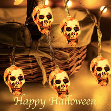 Carica l'immagine nel visualizzatore di Gallery, Catena luminosa a forma di teschio per Halloween, 3 m, 20 LED, catena di luci a forma di teschio, catena luminosa a LED 