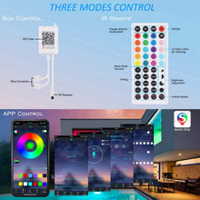 Carica l'immagine nel visualizzatore di Gallery, Striscia LED 5M Bluetooth, ALED LIGHT Strisce Luci Led RGB 5050 SMD con DC 12V Alimentatore e 44 Tasti Telecomando e Ric