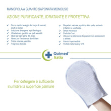 Carica l'immagine nel visualizzatore di Gallery, Manopole Saponate Monouso di alta qualità con detergente a pH fisiologico super delicato, Guanti Igiene Corpo Usa e Gett