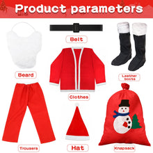 Carica l'immagine nel visualizzatore di Gallery, NEMMXUB 7 Pezzi Costume da Babbo Natale Abito da Santa Claus in Rosso Deluxe Costume Babbo Natale Uomo Adulto Costume di Natale, Set per Costume di Babbo Natale o San Nicola per Natale,Festa a Tema
