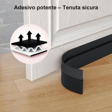 Carica l'immagine nel visualizzatore di Gallery, Paraspifferi Sottoporta Autoadesivo 2x100cm Larghezza 5cm Nero