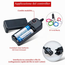 Carica l'immagine nel visualizzatore di Gallery, Lychee 5x 1m EL Tubo Flessibile Filo Elettroluminescente Stroboscopico con Luce al Neon con 3 modalità di Controllo per 