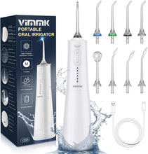 Carica l'immagine nel visualizzatore di Gallery, Vimmk Irrigatore Orale Senza Fili, Idropulsore Dentale ad Acqua con Irrigatore Orale Dentale Ricaricabile Impermeabile IPX7 per Viaggi a Casa (Bianco)