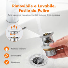 Carica l'immagine nel visualizzatore di Gallery, Ibergrif Tappo Scarico Lavabo Scanalato con Troppopieno
