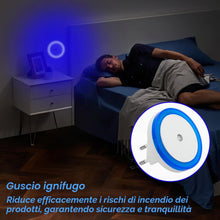 Carica l'immagine nel visualizzatore di Gallery, 2 Pezzi Luce Notturna LED Blu con Sensore di Luce, Luce Notturna Sensore Movimento, Design Compatto e Rotondo, Automatic